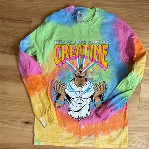 Colorful Tie-Dye Graphic Long Sleeve Shirt